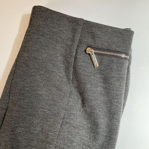 Michael Kors Charcoal Gray Seamed Zip Pockets Ponte Knit Ankle Pants, 8 - Picture 14 of 15